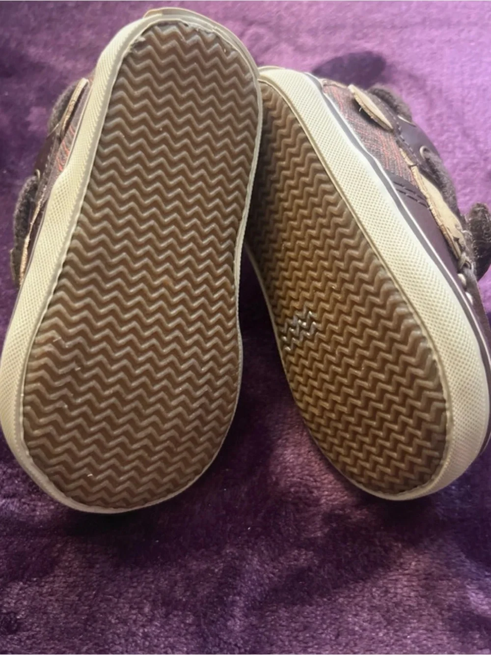 Sperry Brown Leather Hook-and-Loop Baby Boat Shoes